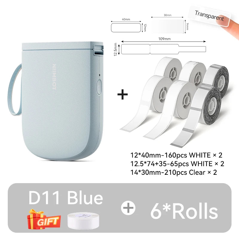 LabelGo™ D11 Mini Bluetooth Label Printer – Portable, Inkless & Rechargeable (Green)