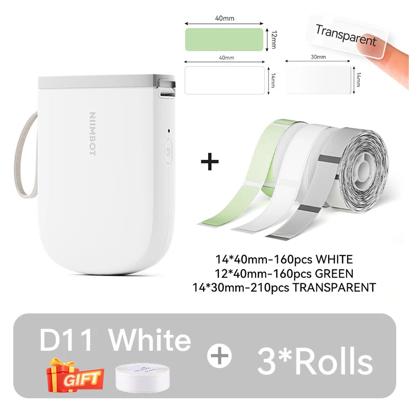 LabelGo™ D11 Mini Bluetooth Label Printer – Portable, Inkless & Rechargeable (Green)