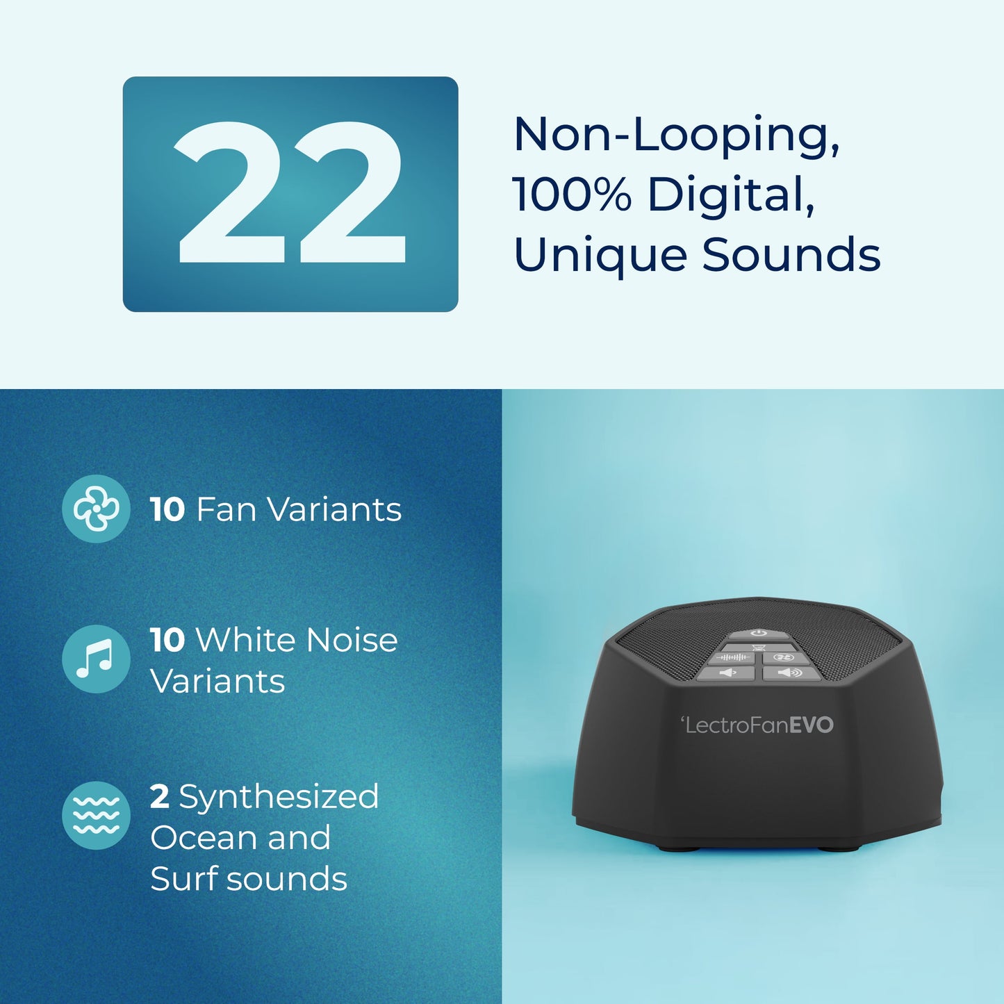 EVO White Noise Sleep Machine – Portable Sound Therapy for Rest & Relaxation